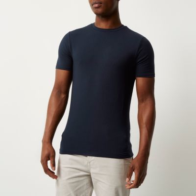Navy muscle fit t-shirt